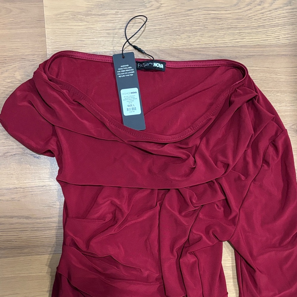 Fashion Nova After Thought Assymetrical Maxi Dress